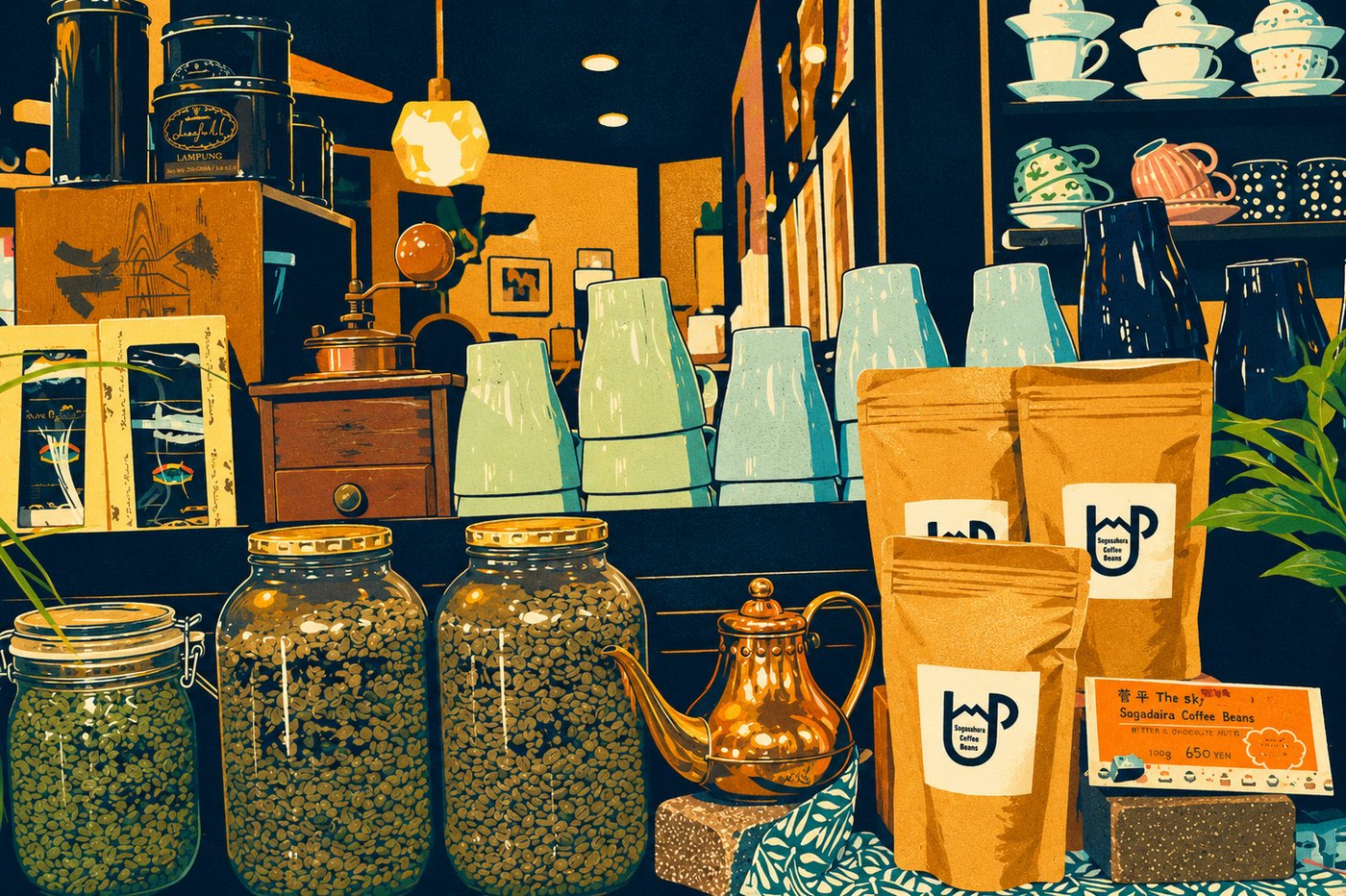 自家焙煎コーヒー豆のイラスト
